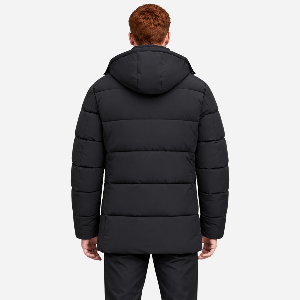 Men’s Plush-Lined Hooded Puffer Coat-Fowsa
