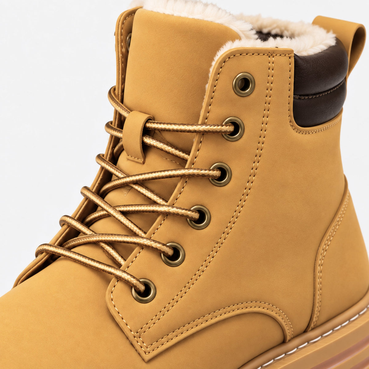 Men’s Plush Lined Lace Up Winter Boots-Fowsa