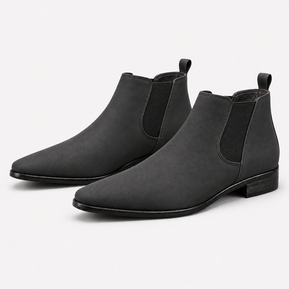Men’s Pointed Toe Chelsea Ankle Boots-Fowsa