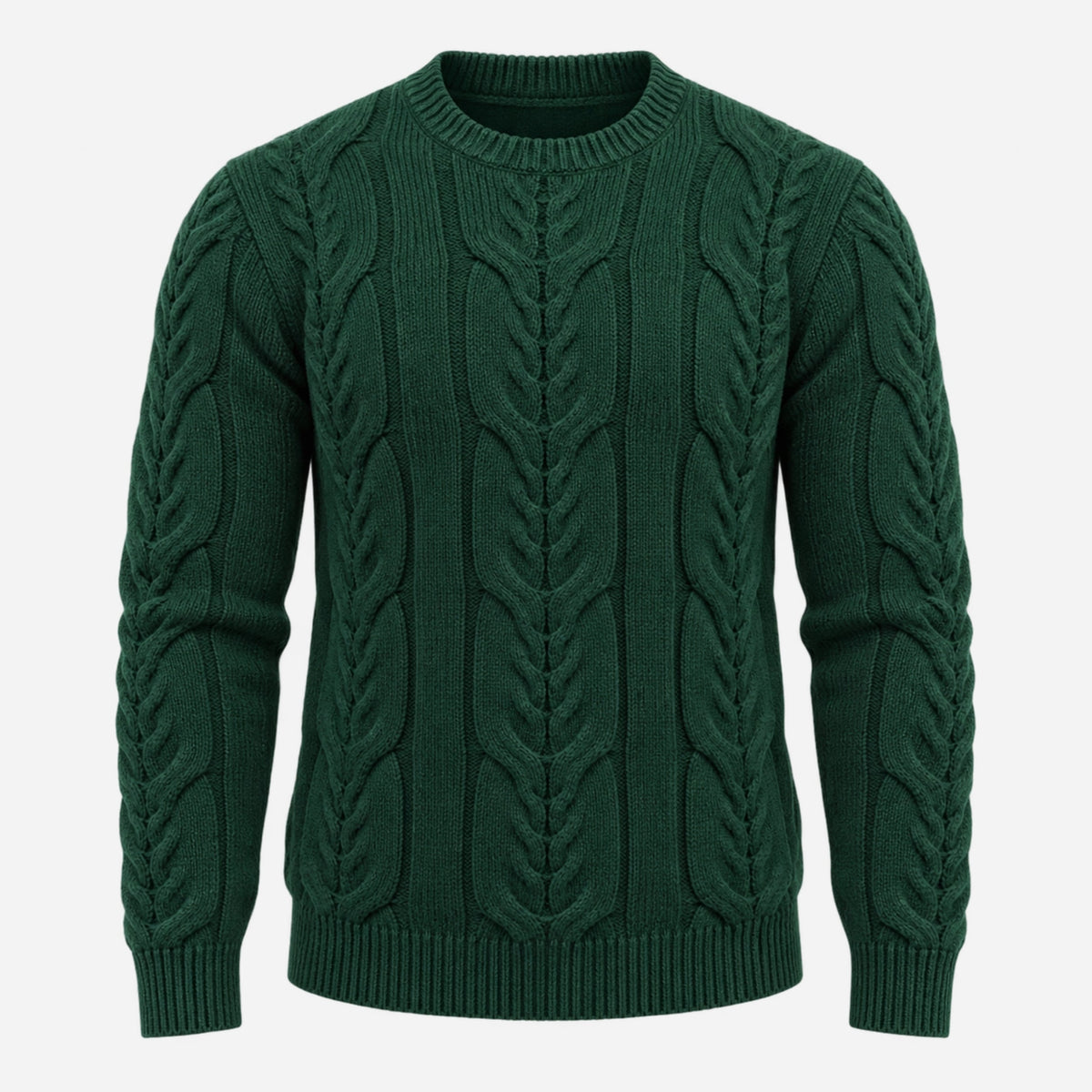 Men's Textured Crew-Neck Knitted Jumper-Fowsa