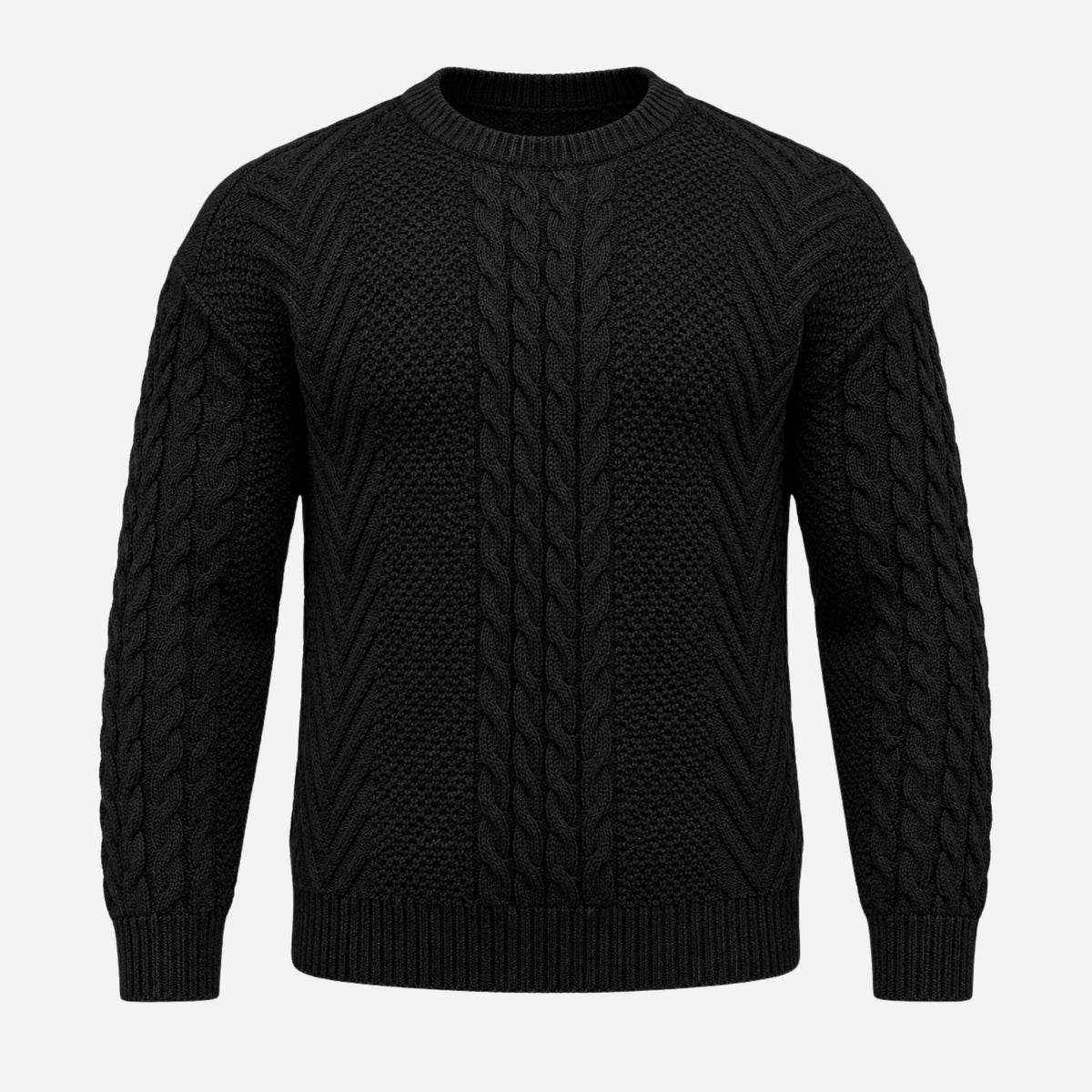 Men’s Textured Crew Neck Knitted Jumper-Fowsa