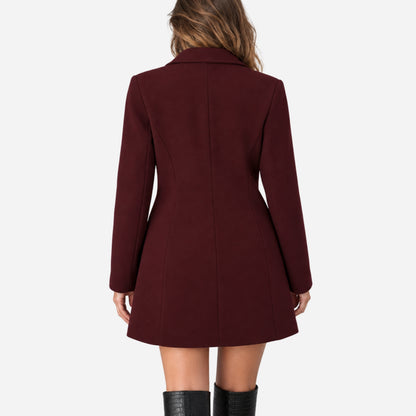 Women's Buttoned High-Collar Coat-Fowsa