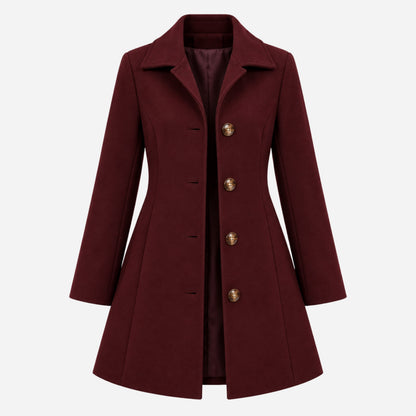 Women's Buttoned High-Collar Coat-Fowsa