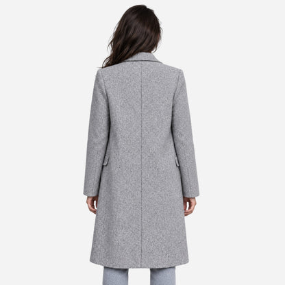 Women's Double-Breasted Tailored Long Coat-Fowsa