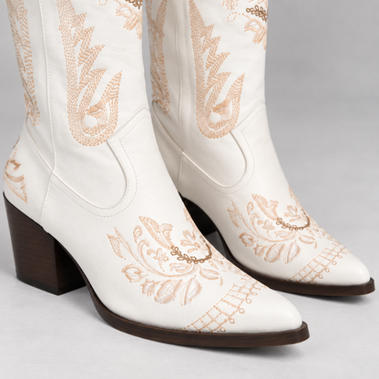 Women's Embroidered Western Cowboy Boots-Fowsa