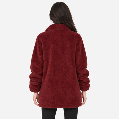 Women's Full-Zip Teddy Coat Fleece Jacket-Fowsa