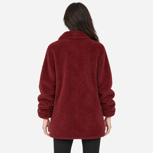 Women's Full-Zip Teddy Coat Fleece Jacket-Fowsa