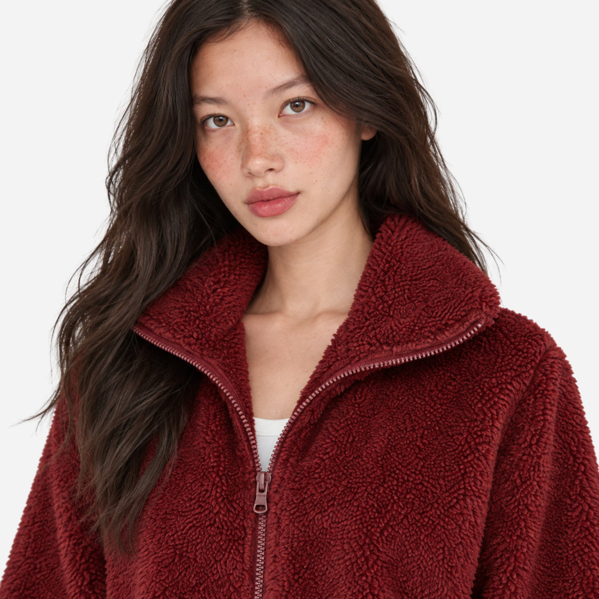 Women's Full-Zip Teddy Coat Fleece Jacket-Fowsa