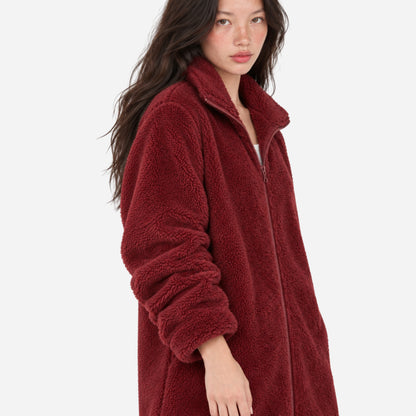 Women's Full-Zip Teddy Coat Fleece Jacket-Fowsa