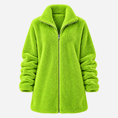 Women's Full-Zip Teddy Coat Fleece Jacket-Fowsa