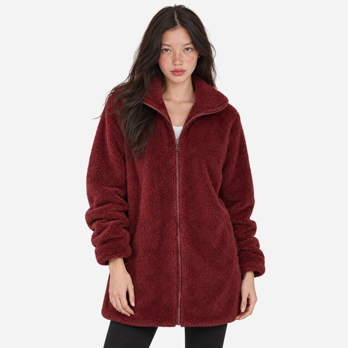 Women's Full-Zip Teddy Fleece Jacket-Fowsa