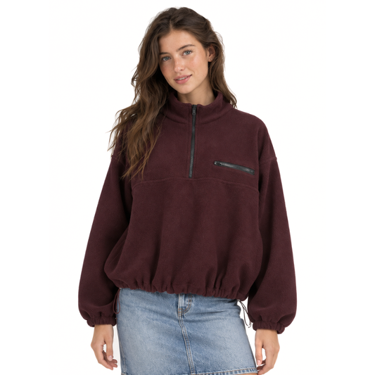 Women's Half Zip Fleece Pullover Jacket-Fowsa