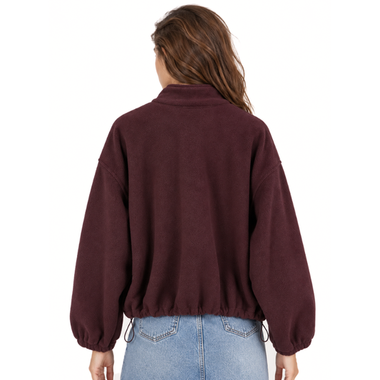 Women's Half Zip Fleece Pullover Jacket-Fowsa