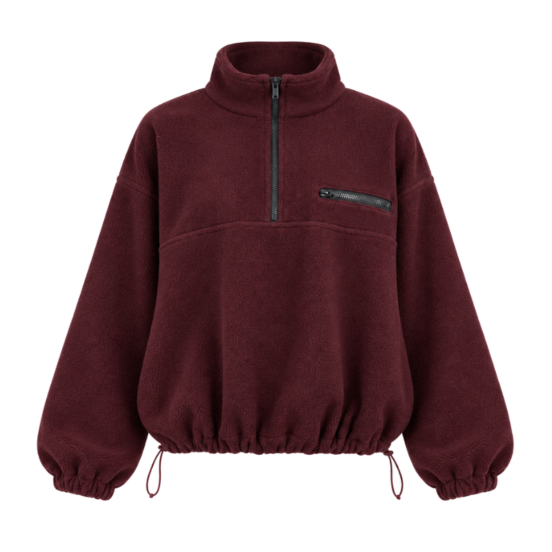 Women's Half Zip Fleece Pullover Jacket-Fowsa