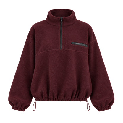 Women's Half Zip Fleece Pullover Jacket-Fowsa