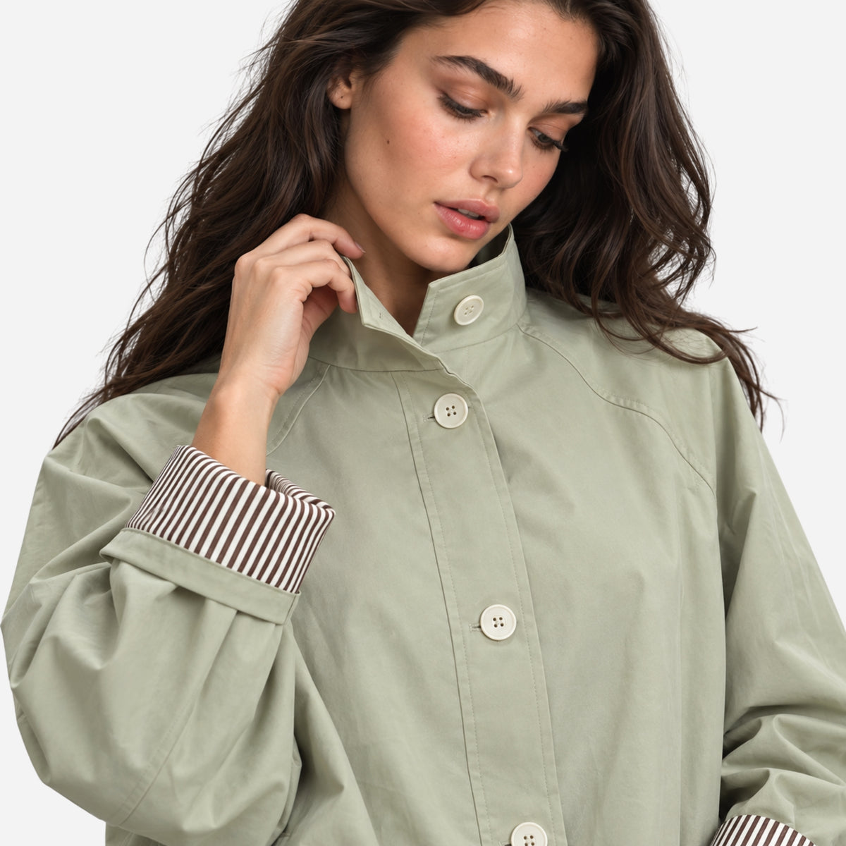 Women's High-Collar Button Jacket-Fowsa