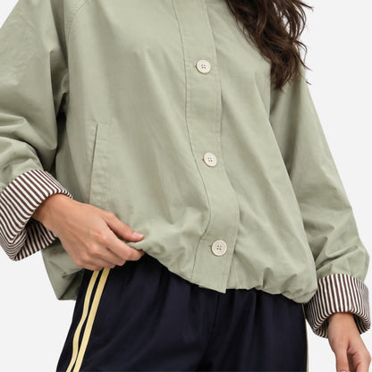 Women's High-Collar Button Jacket-Fowsa