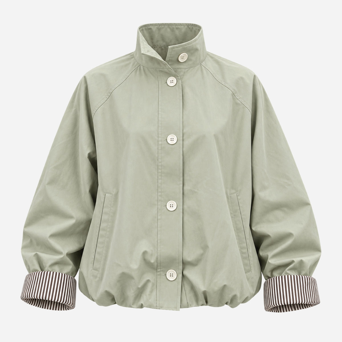Women's High-Collar Button Jacket-Fowsa