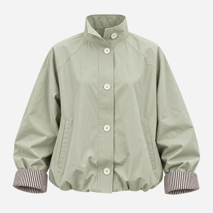 Women's High-Collar Button Jacket-Fowsa