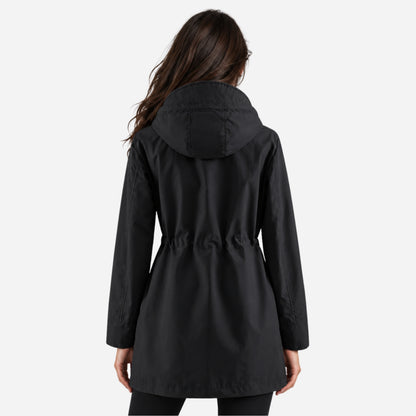 Women's Hooded Drawstring Rain Jacket-Fowsa