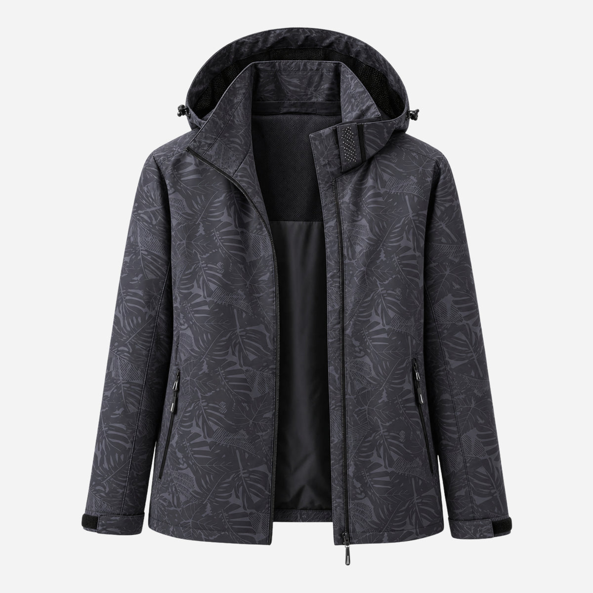 Women's Hooded Printed Waterproof Jacket-Fowsa