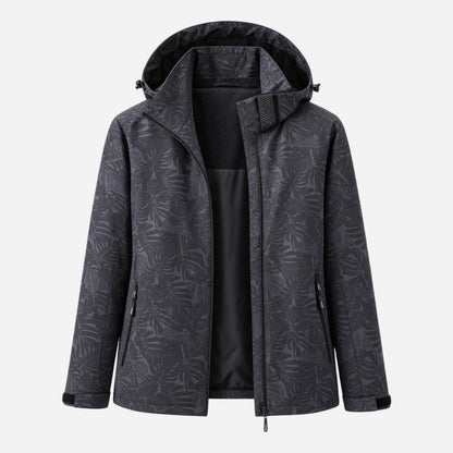 Women's Hooded Printed Waterproof Jacket-Fowsa