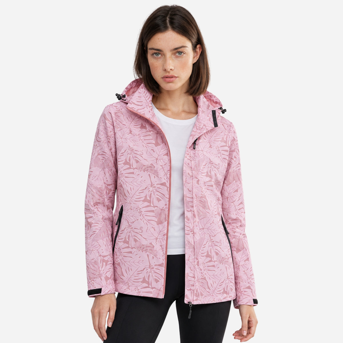 Women's Hooded Printed Waterproof Jacket-Fowsa