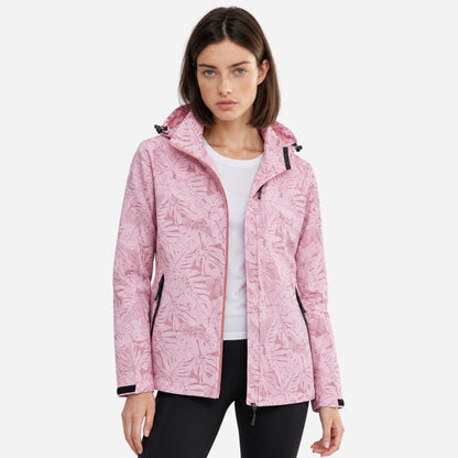 Women's Hooded Printed Waterproof Jacket-Fowsa