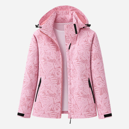 Women's Hooded Printed Waterproof Jacket-Fowsa