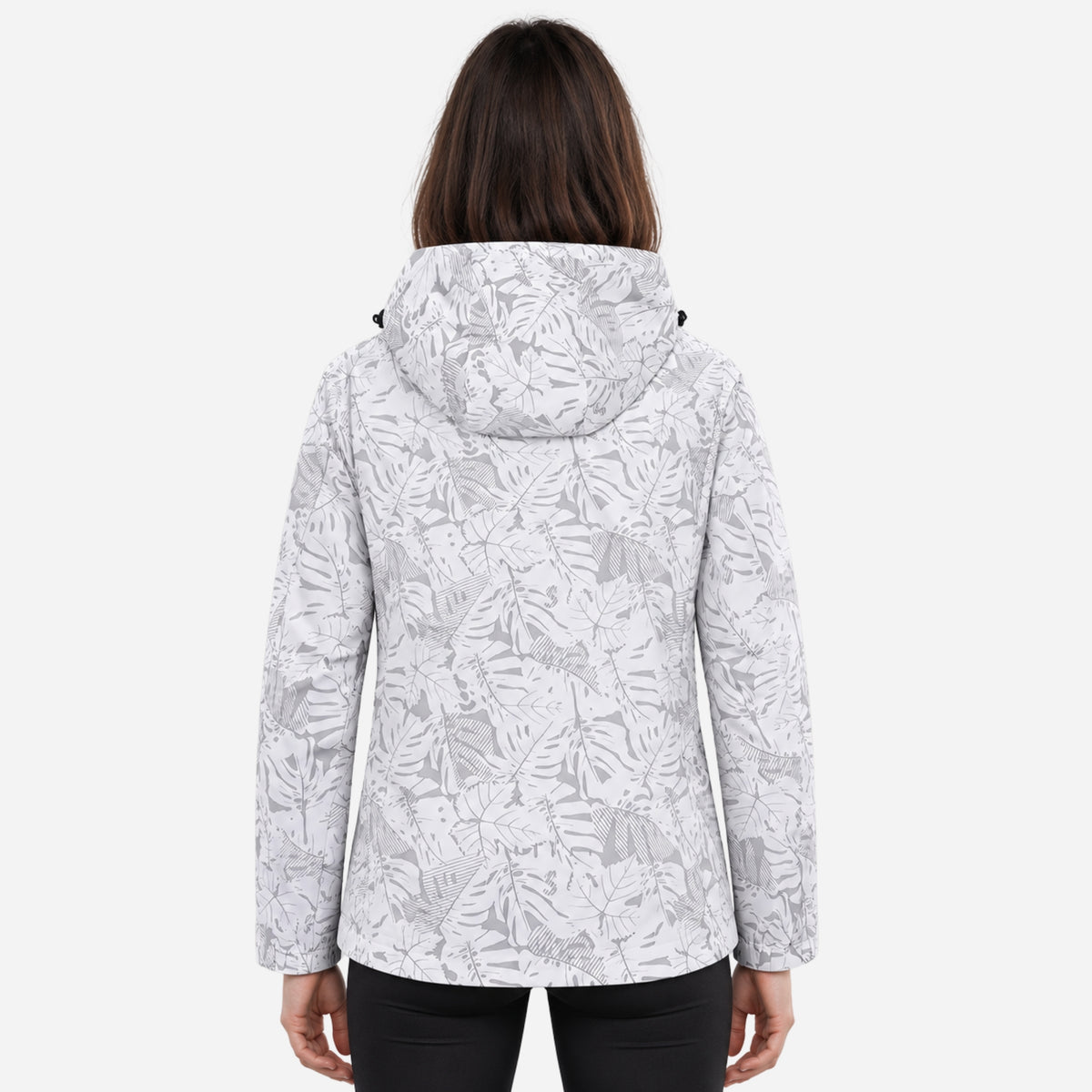 Women's Hooded Printed Waterproof Jacket-Fowsa