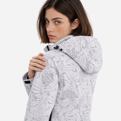 Women's Hooded Printed Waterproof Jacket-Fowsa