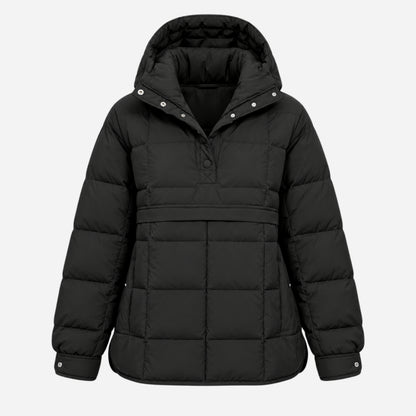 Women's Hooded Puffer Pullover Jacket-Fowsa