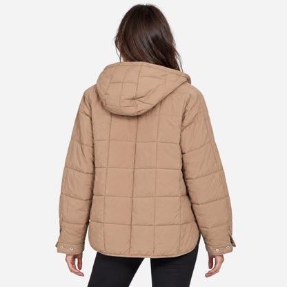 Women's Hooded Puffer Pullover Jacket-Fowsa