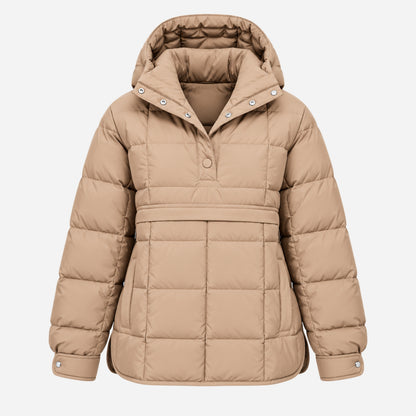 Women's Hooded Puffer Pullover Jacket-Fowsa