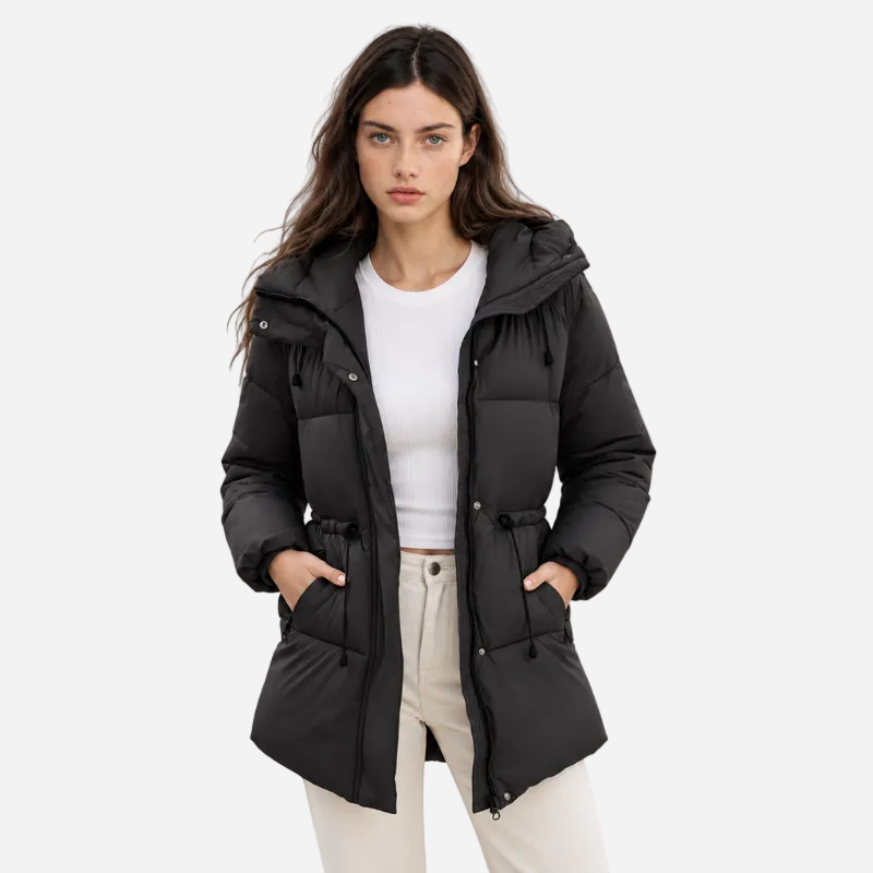 Women's Hooded Quilted Puffer Jacket-Fowsa