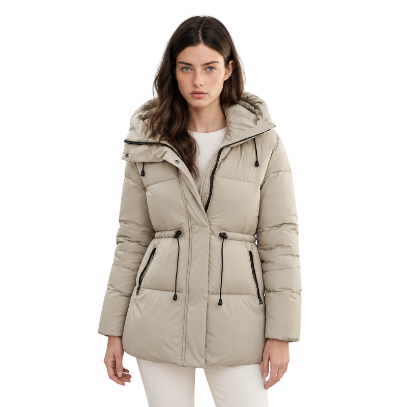 Women's Hooded Quilted Puffer Jacket-Fowsa