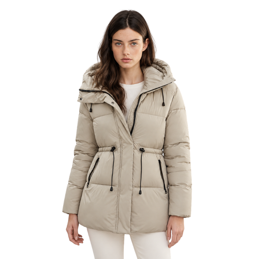 Women's Hooded Quilted Puffer Jacket-Fowsa