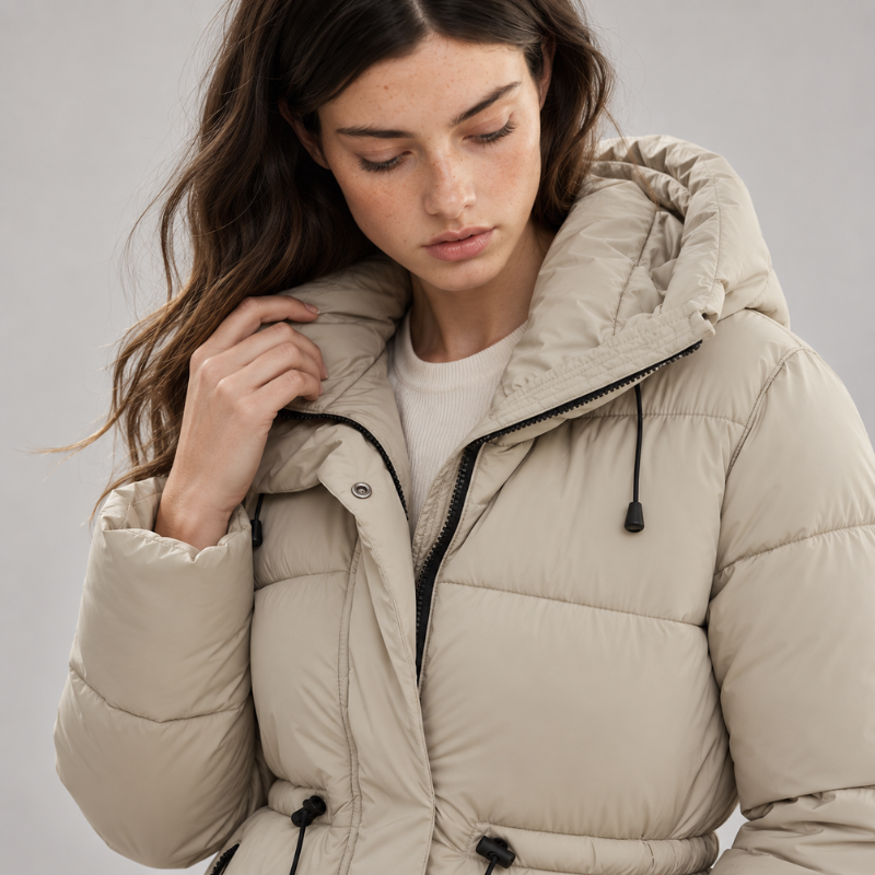 Women's Hooded Quilted Puffer Jacket-Fowsa