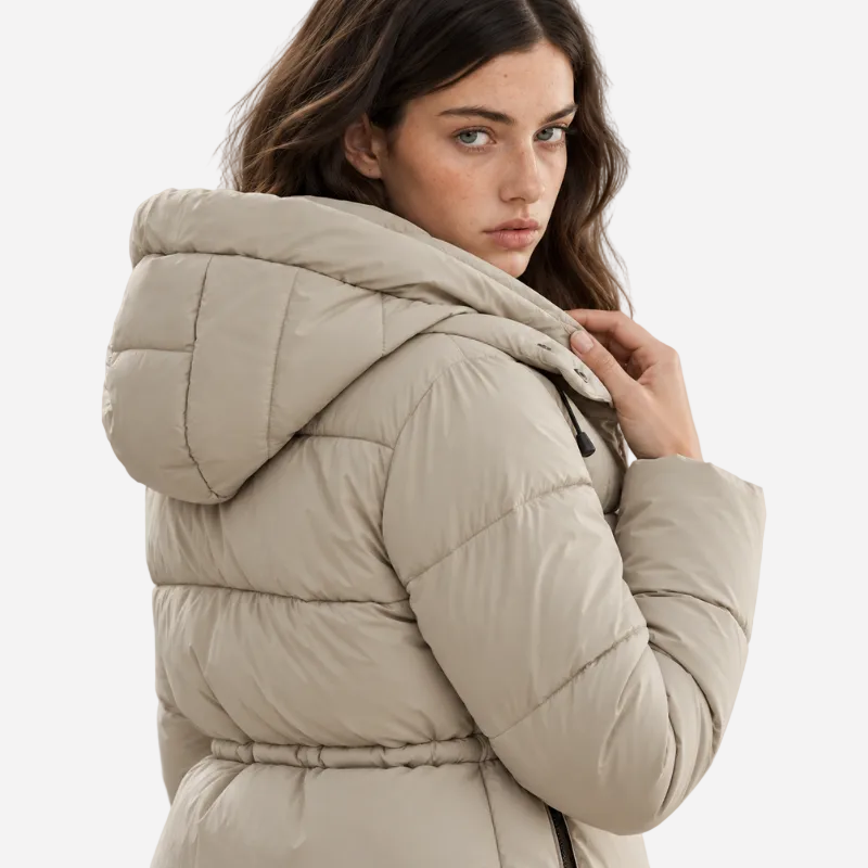 Women's Hooded Quilted Puffer Jacket-Fowsa