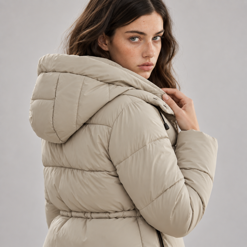 Women's Hooded Quilted Puffer Jacket-Fowsa