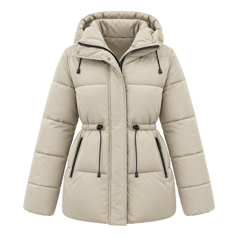 Women's Hooded Quilted Puffer Jacket-Fowsa