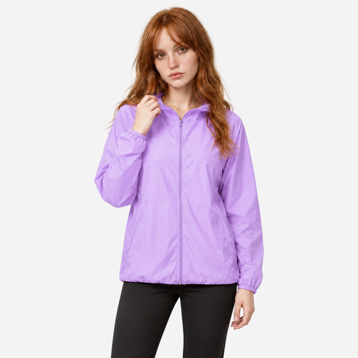 Women's Lightweight Hooded Windbreaker Jacket-Fowsa