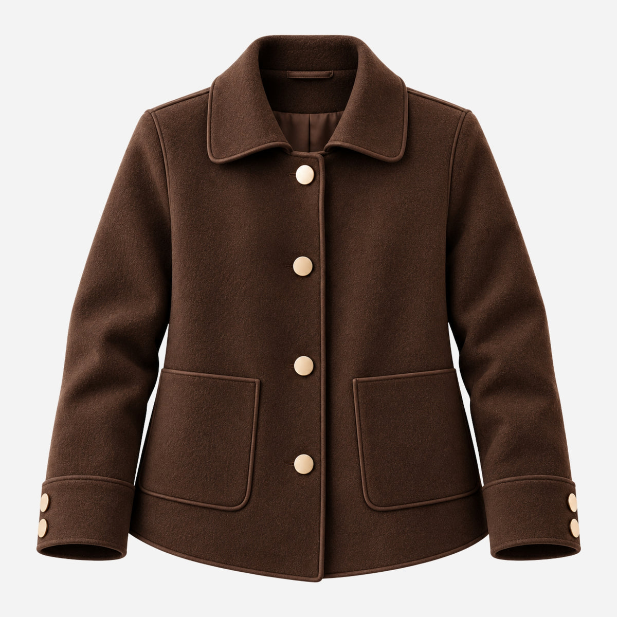 Women's Minimalist Single-Breasted Short Coat-Fowsa