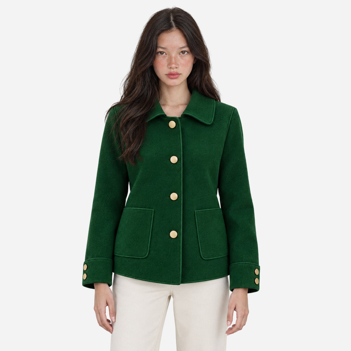 Women's Minimalist Single-Breasted Short Coat-Fowsa