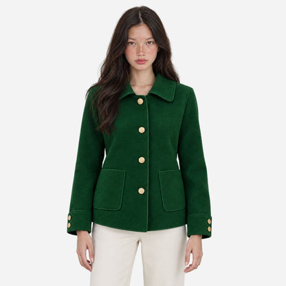 Women's Minimalist Single-Breasted Short Coat-Fowsa