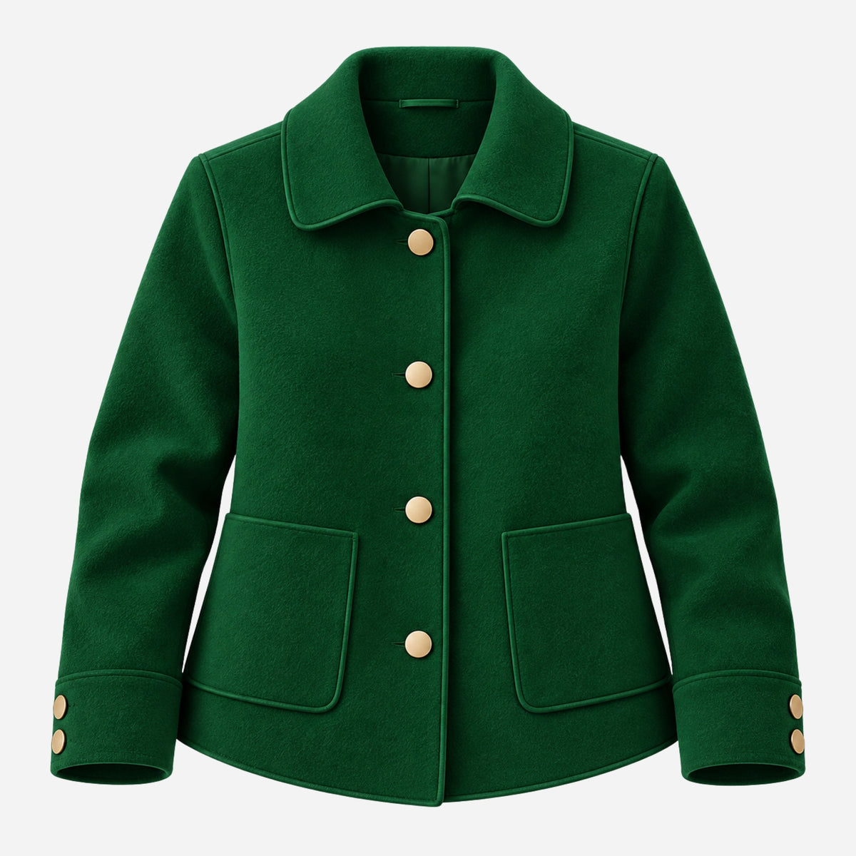 Women's Minimalist Single-Breasted Short Coat-Fowsa
