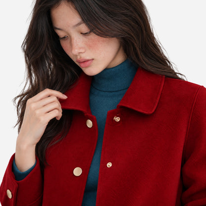 Women's Minimalist Single-Breasted Short Coat-Fowsa