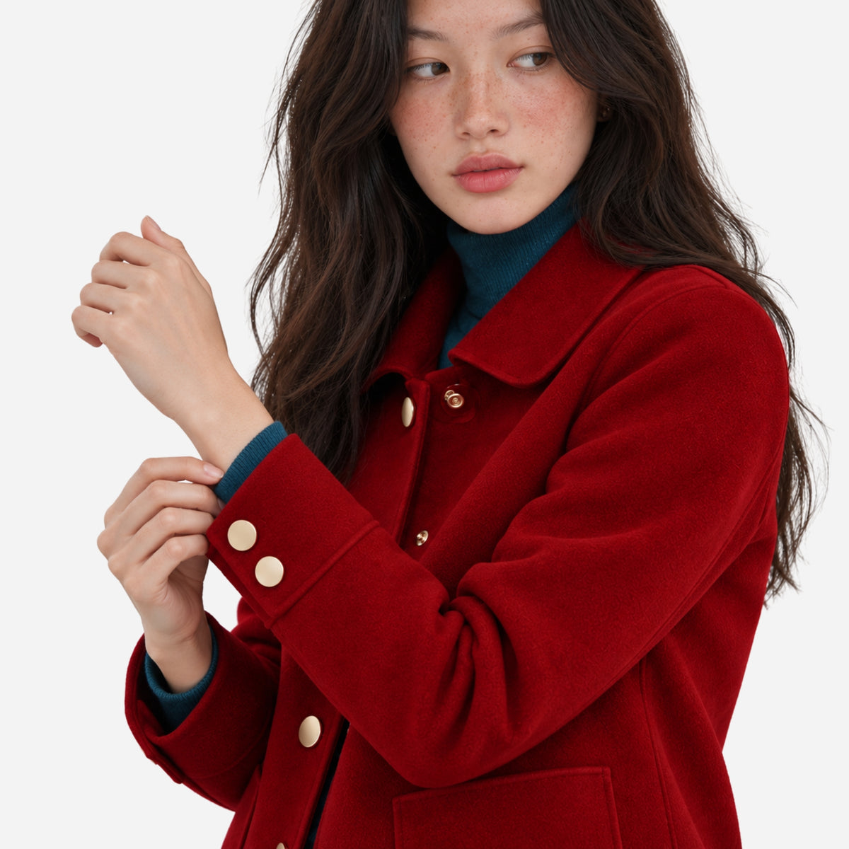 Women's Minimalist Single-Breasted Short Coat-Fowsa