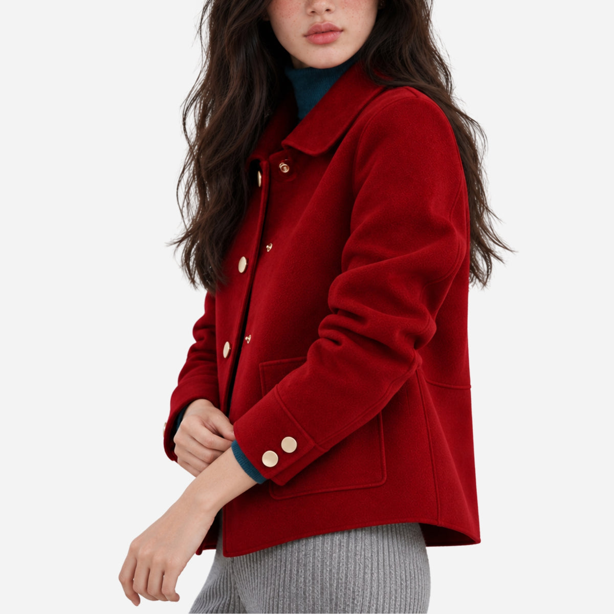 Women's Minimalist Single-Breasted Short Coat-Fowsa