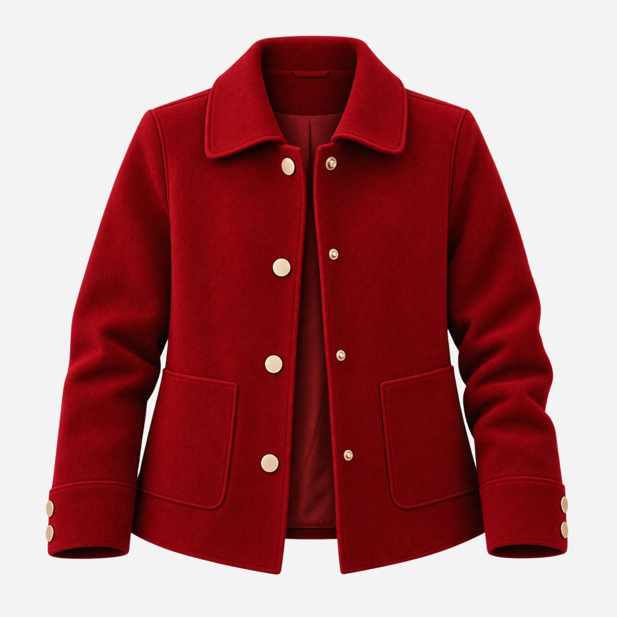 Women's Minimalist Single-Breasted Short Coat-Fowsa